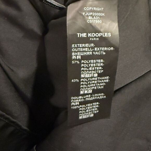 The Kooples Women's Black Ruffled High Faux Leather Mini Short Skirt Size 1 - Picture 5 of 11